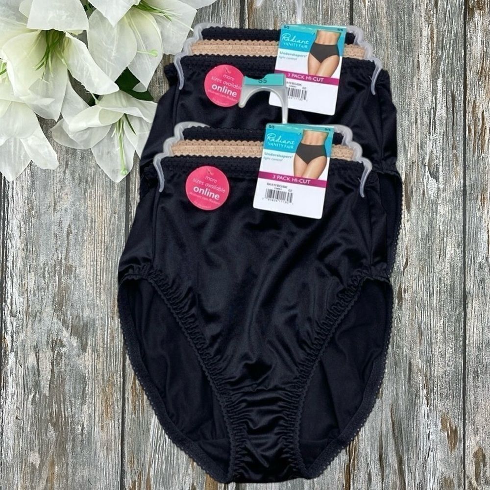 Women's Undershapers Hi-Cut Brief Underwear Panties 2, 3-Packs Size S5